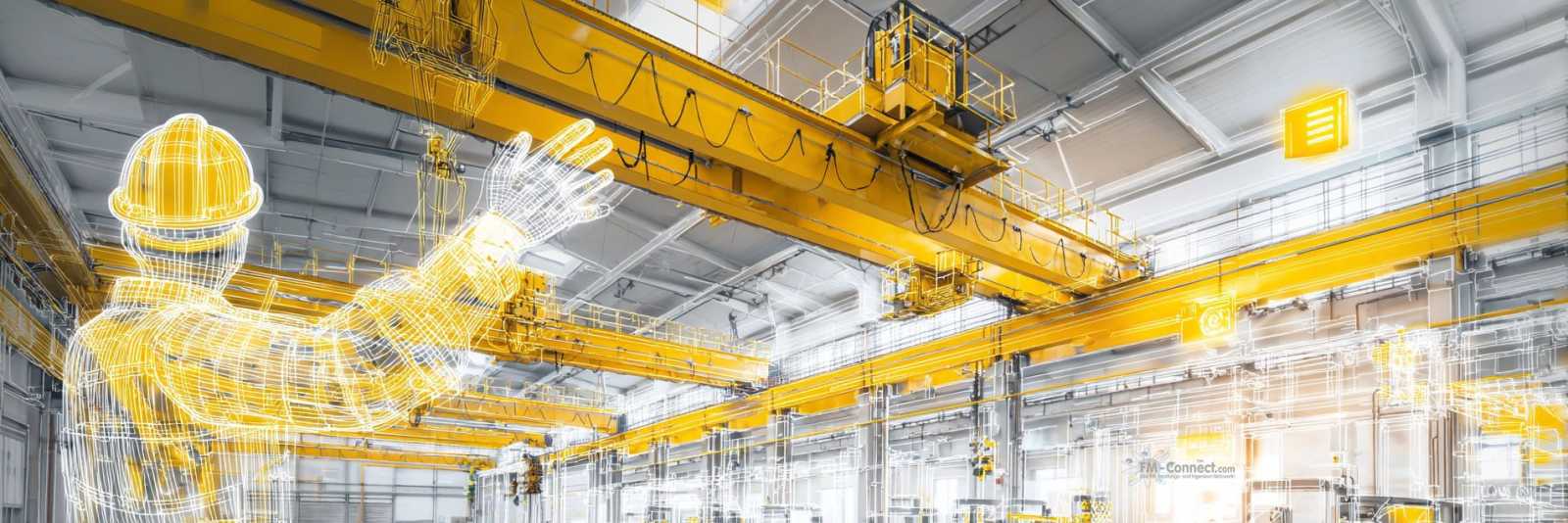 Kranführer und Einweiser kommunizieren mit Handzeichen beim sicheren Lasttransport